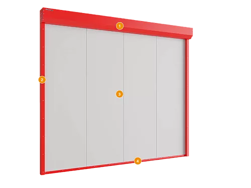 Конструкция Шторы противопожарные Doorhan с пределом огнестойкости ЕI60 размер 2000х3300 мм